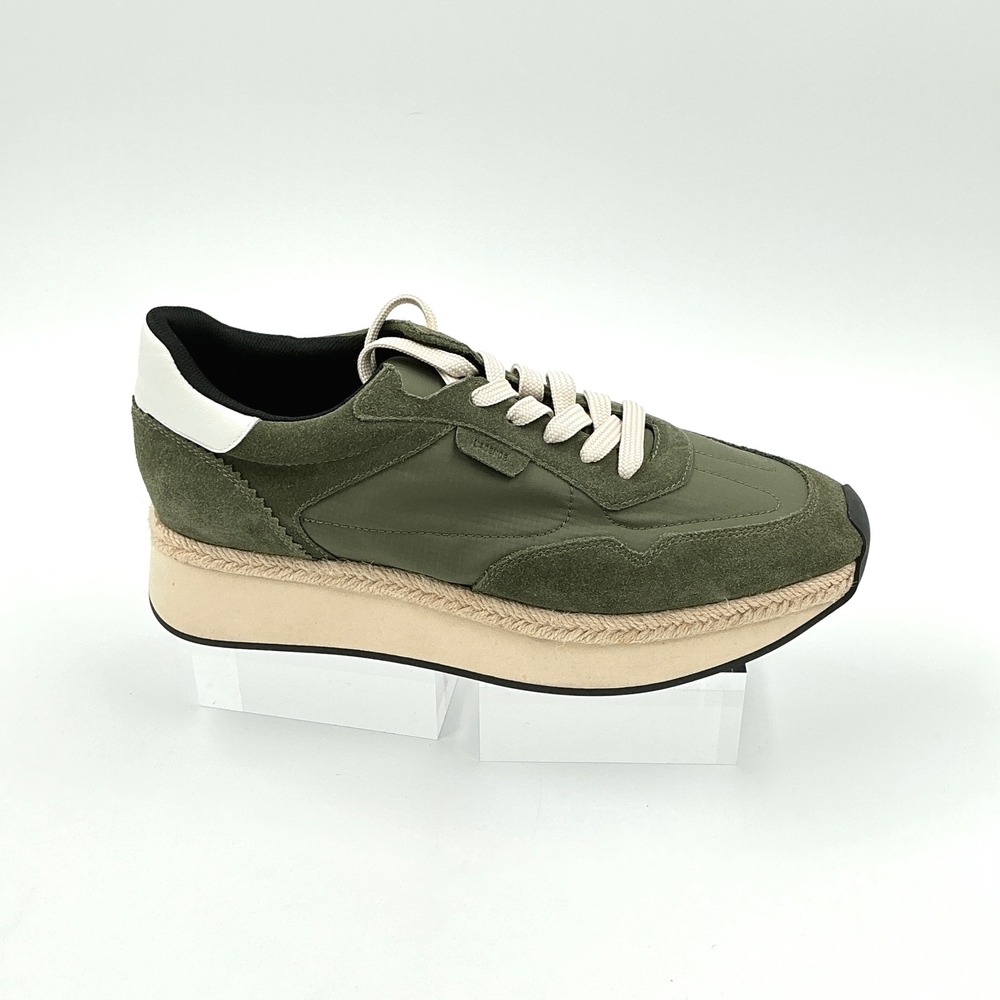 L'AGENCE Size 8.5 Sneakers Green Suede Espadrille Gisele $299